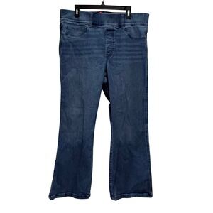 Spanx Womens Blue Denim Pull On Wide Leg Jeans Plus Size 2X Tall Shaping Stretch